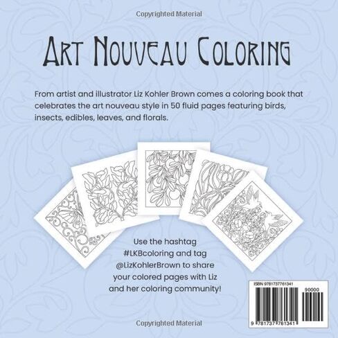 كتاب تلوين Art Nouveau: الأزهار ، الطيور ، الحشرات ، الأكل ، والأوراق in Saudi Arabia