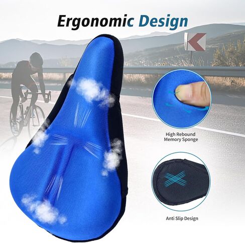 وسادة مقعد الدراجة، غطاء مقعد الدراجة مبطن من الجل لراحة الرجال والنساء، وسادة مقعد الدراجة لمقعد الدراجة الضيق، ممتص للصدمات، وسادة الدراجة مناسبة للجبال والطرق ودراجة التمرين in Kuwait