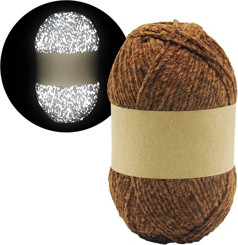 Reflective Yarn,2 Fine (Sport) Chenille Yarn for Crocheting,Crafts,Hats, Socks, DIY,175 Yards, 100g,Purple in Saudi Arabia