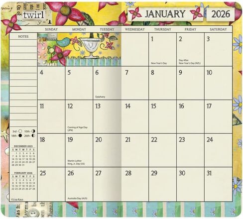 Lang Companies, Color My World 2 Year 2026 Pocket Planner, 3.63'' X 6.5'', Weekly Calendar with Spiral Binding in Saudi Arabia