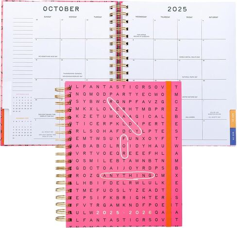 ban.do 17-Month Large Daily and Weekly Planner Dated August 2025 - December 2026, Hard Cover Self Care Journal, Spiral Agenda with Monthly Calendar, Stickers, Art & Bonus Pages (Word Search) in Saudi Arabia