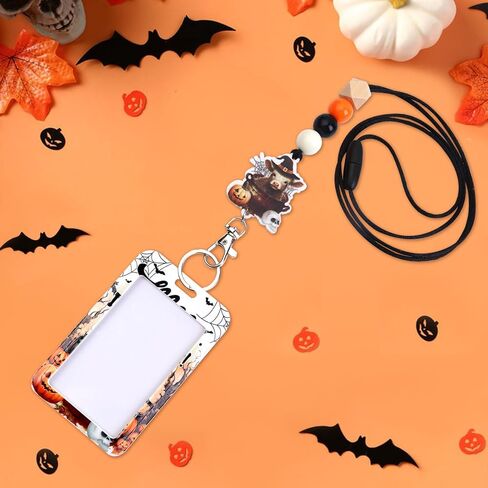 Black Bows Lanyards with ID Badges, Bow Ties Name Badges Holder with Neck Breakaway Lanyard Detachable Keychain Beaded for Teacher Nurse Office Student Decor Gifts in Kuwait