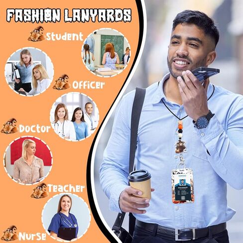 Black Bows Lanyards with ID Badges, Bow Ties Name Badges Holder with Neck Breakaway Lanyard Detachable Keychain Beaded for Teacher Nurse Office Student Decor Gifts in Kuwait