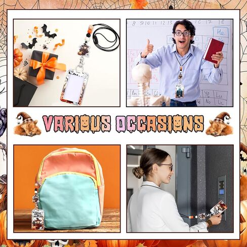 Black Bows Lanyards with ID Badges, Bow Ties Name Badges Holder with Neck Breakaway Lanyard Detachable Keychain Beaded for Teacher Nurse Office Student Decor Gifts in Kuwait