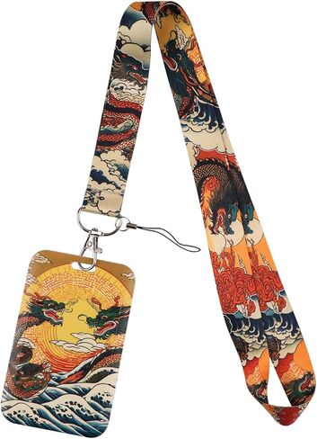 Lanyard for ID Badge Holder, Pretty Keychain Lanyard for Keys Name Tag for Office Staff Teachers Employees Red & Yellow Flower in Kuwait