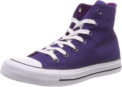 حذاء رياضي عالي للنساء من Converse Chuck Taylor All Star مصنوع من القطن المعاد تدويره جزئيًا 172685C أرجواني، سماوي مزدوج، 6 UK، سماوي مزدوج، 6 UK Men/ 5.5 UK Women in Saudi Arabia