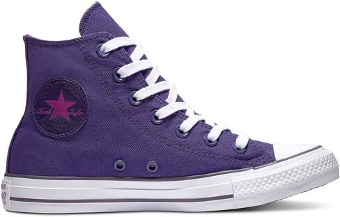 حذاء رياضي عالي للنساء من Converse Chuck Taylor All Star مصنوع من القطن المعاد تدويره جزئيًا 172685C أرجواني، سماوي مزدوج، 6 UK، سماوي مزدوج، 6 UK Men/ 5.5 UK Women in Saudi Arabia