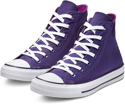 حذاء رياضي عالي للنساء من Converse Chuck Taylor All Star مصنوع من القطن المعاد تدويره جزئيًا 172685C أرجواني، سماوي مزدوج، 6 UK، سماوي مزدوج، 6 UK Men/ 5.5 UK Women in Saudi Arabia