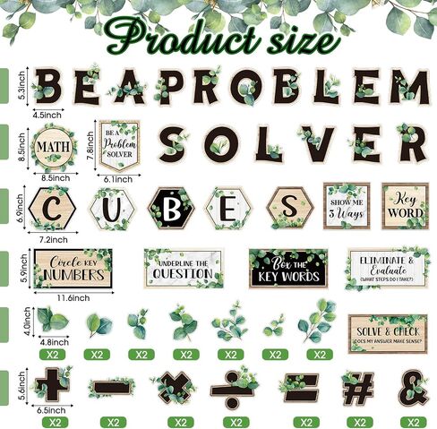 Janlaugh 58 PCS Math Bulletin Board Set Math Word Word Symbster Symbter حل مشكلة حل المشكل in Saudi Arabia