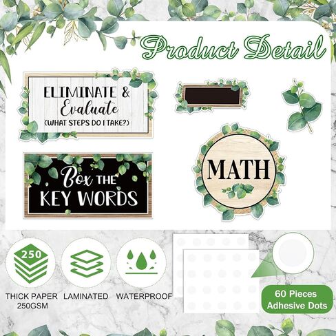 Janlaugh 58 PCS Math Bulletin Board Set Math Word Word Symbster Symbter حل مشكلة حل المشكل in Saudi Arabia