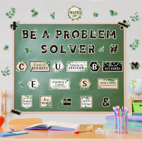 Janlaugh 58 PCS Math Bulletin Board Set Math Word Word Symbster Symbter حل مشكلة حل المشكل in Saudi Arabia
