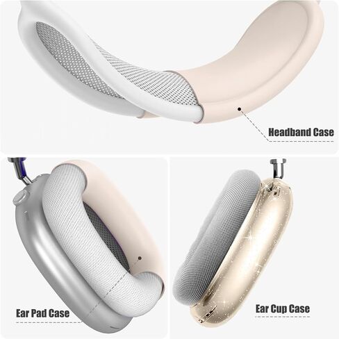 Case Cover for AirPods Max Headphones, Anti-Scratch, Ultra Protective Cover with 4 Pcs Spiders Decoraion Silver&Black for Apple AirPods Max in Saudi Arabia