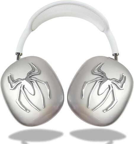 غطاء حماية لسماعات AirPods Max، مضاد للخدش، غطاء حماية فائق مع 4 قطع عنكبوت ديكور فضي وأسود لسماعات Apple AirPods Max in Saudi Arabia