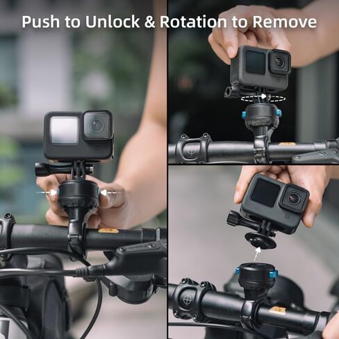 SUREWO Aluminum Magnetic Quick Release Bicycle Handlebar Clamp Mount, Motorcycle Handlebar Clamp Holder Mount Compatible with GoPro Hero 13/12/11/10/9/8/7/6/5 Black,DJI Osmo Action 4/3 and More in Saudi Arabia