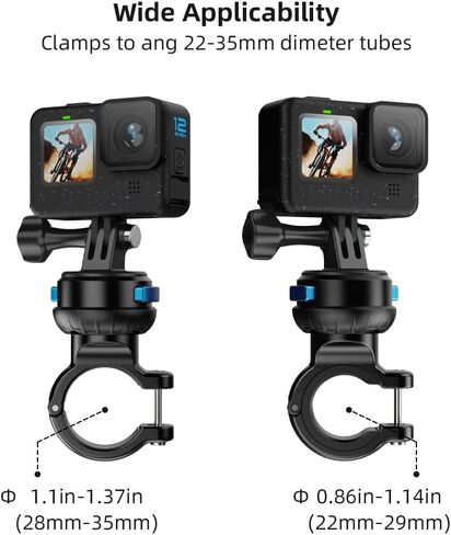 SUREWO Aluminum Magnetic Quick Release Bicycle Handlebar Clamp Mount, Motorcycle Handlebar Clamp Holder Mount Compatible with GoPro Hero 13/12/11/10/9/8/7/6/5 Black,DJI Osmo Action 4/3 and More in Saudi Arabia