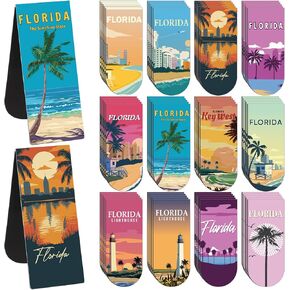 60 Pcs Traveling City Magnetic Bookmarks New York Florida City Bookmark NYC Florida Gifts USA City Souvenirs for New York Florida Traveler Party Gifts Office Supplies (New York)