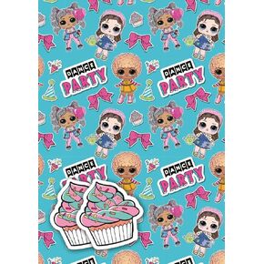 Official LOL Surprise 2 Sheets of Gift Wrap and 2 Gift Tags, Luxury Gift Wrapping Paper, LOL Surprise