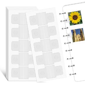 500pcs Clear Sturdy Ring Binder Sticker,Hole Reinforcement Stickers Change No Punched Page to Loose-Leaf Binder Refill Insert for DIY Scrapbooking Paper Photos Postcards Document