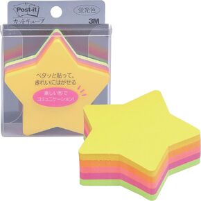 3M CC-32 Post-it Notes, Cut Cube, Star, 5 Colors, 2.8 x 2.8 inches (72 x 72 mm), 225 Sheets x 1 Pad