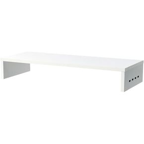 The Lakeside Collection Monitor Stand Wooden Riser 4 USB 2.0 Charging Ports Black Or White - White