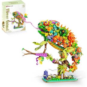 Chameleon Building Block Set for Adults, Compatible with Lego Chamelen Flowers Planter Building Kit, (1232PCS) Animals Botanical Collection Blocks Toys, Gifts for Kid and Adult 8-12