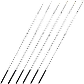 6PCS Rigger Brush Watercolor, 6 Sizes Highly Flexible Pinstriping Liner Brushes for Painting