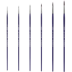 XDT#300 Micro Detail Paint Brush Artist Pin Point Painting Brushes Set 6 Piece #000,#00,#0,#1,#2,#3，Acrylic Watercolor Oil, Fine Detailing Painting, Art, Scale Models, Easy Grip Extra Long Handles
