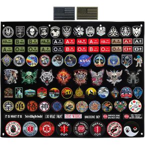 Super Large 47x45 inch Tactical Patch Display Wall Panel Holder Foldable Rolling Nylon Cloth Board Poster Frame Orginizer Hang to Wall for Showing Hook and Loop Morale Combat Emblems Badges