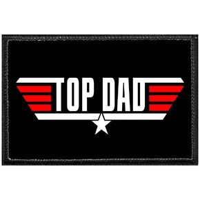 Top Dad | Hook and Loop Attach for Hats, Jeans, Vest, Coat | 2x3 in | by Pull Patch