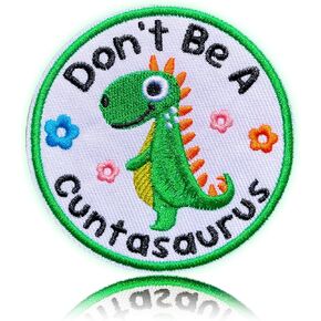 Don't Be A Ccctasaurus Patch 3" Embroidered Funny Patch Hook and Loop Backing Don't Be A Asaurus Morale for Backpacks, Hats, Bags,Dog Harness, Vests