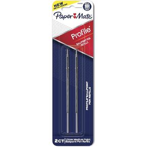 Paper Mate Profile Pen Refills, Pen Ink for Ballpoint Pens, 1.0 mm, Black,