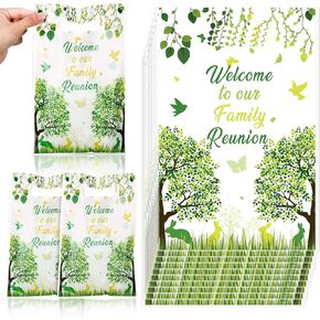 50 Pcs Family Reunion Party Treat Bags Welcome to Our Family Tree Reunion Plastic Candy Cookie Goody Bags Gift Party Supplies Favor for Gathering
