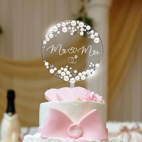 Wedding CakeToppers, Mr and Mrs Cake Topper, Cake Topper Bride and Groom Party Cake Decorations Supplies, Wedding or Engagement Party