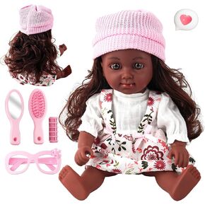 SMILESSKIDDO Baby Doll, 12 inch Interactive Talking Doll with Hair, Bottle, Soft Vinyl Body and Other Accessories, Realistic 12 Sound Modes & Pee Function – Perfect Pretend Play Toy for Toddlers