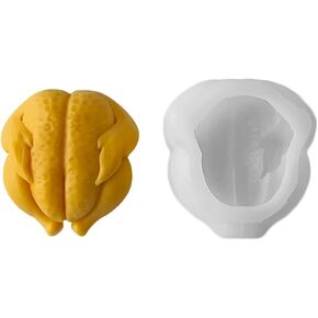 3D Turkey Candle Soap Mold, Thanksgiving Christmas Turkey Silicone Mold for Fondant, Soy Wax Candle, Soap, Plaster, Epoxy Resin Casting, DIY Crafts (B)