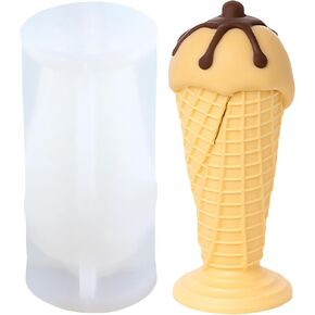 Ice Cream Candle Molds Ice Cream Cone Candle Silicone Mold for Candles Making Resin Casting Aromatherapy Candles Wax Polymer Clay Home Decoration