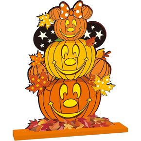 Fall Party Decorations for Home Mouse Wood Table Decor, Maple Leaf Pumpkin Style Fall Centerpieces for Tables,15.7x11inch Freestanding Autumn Wooden Tabletopper