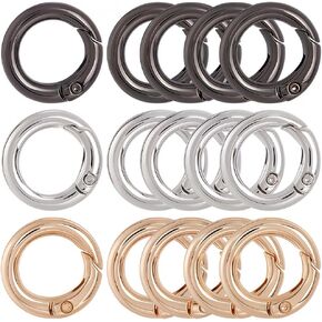 1 Box 30Pcs 3 Colors Round Carabiner Clip Spring O Rings Metal Key Ring 20mm Circle Trigger Snap Hooks Gate O Ring Buckle Clasps for Keyrings Purse Bags Chain Keychain Supplies DIY Craft