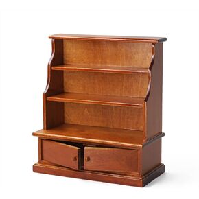 Odoria Dollhouse Bookcase Shelf Miniature: 1/12 Scale Bookshelf Storage for Living Room Antique Retro - Mini Library Wall Display Cabinet - Tiny Wood Furniture Vintage Brown