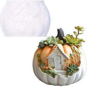 Halloween Pumpkin House Candle Silicone Mold DIY Holy Pumpkin Wooden House Resin Gypsum Clay Concrete Craft Mold Furniture Decoration Festival Gift