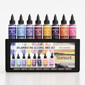 Delaminating Alcohol Inks - Delaminating Ink Set 'Marine' - 8 pcs. 1 Fl Oz (30 ml) Each