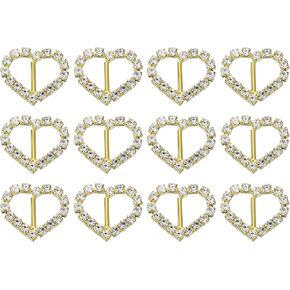 uxcell Rhinestone Buckles Sliders, Rhinestone Crystal Ribbon Buckles for Christmas DIY Gift Wrap