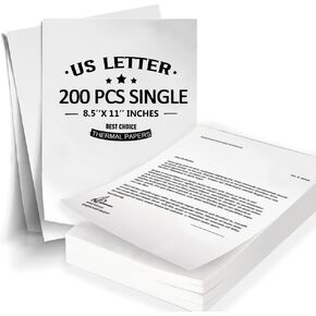 100 Sheets Thermal Printer Paper 8.5 x 11 US Letter Size for Portable Printer, Continuous Folding Paper for Wireless Printer, Compatible with A285M/ PD-A4/ M08F-Letter/ A80/ D810 Inkless Printer