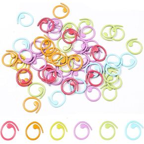 50Pcs Metal Knitting Crochet Stitch Markers Colorful Knitting Markers Crochet Clips Stitch Marker Ring Stitch Needle Clip Crochet Locking Sewing Accessories for Knitting Sewing Stitching Weaving