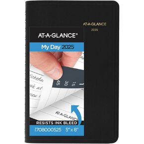 AT-A-GLANCE 2026 Appointment Book Planner, Daily, 5" x 8", Small, Quarter-Hour, Black (708000526)