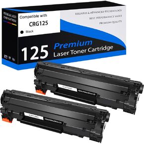 125 CRG125 Compatible Toner Cartridge Replacement for Canon 125 Black Toner Cartridge Work for ImageClass LBP6000 LBP6030w MF3010 Printer - Black, 2 Pack