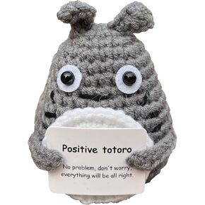 Emotional Support Totoro Animals Gifts for Men Women, Positive Crochet Crocheted Totoro Plush Plushies Home Decor