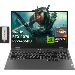 Lenovo LOQ 15 Gaming Laptop RTX4060 - AMD Ryzen7 7840HS - 15.6 FHD IPS Display 144Hz - G-SYNC - Backlit Keyboard - Wi-Fi 6 - USB Type-C - Windows 11 - FHD Webcam - 2023 (32GB DDR5 RAM |1TB PCIe SSD)