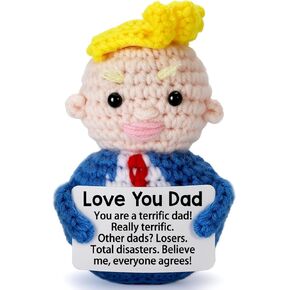 MBL Gifts for Dad Birthday Fathers - Love You Dad, Funny Cool Handmade Knitted Crochet Present for Daddy Father Papa Father's Day Christmas Stocking Stuffers from Daughter Son