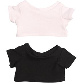 niannyyhouse Doll Clothes 20cm(7.8in) Plush Doll Clothes T-Shirt*2 Short Sleeve Black and White T-Shirt Doll Dressup (20cm)